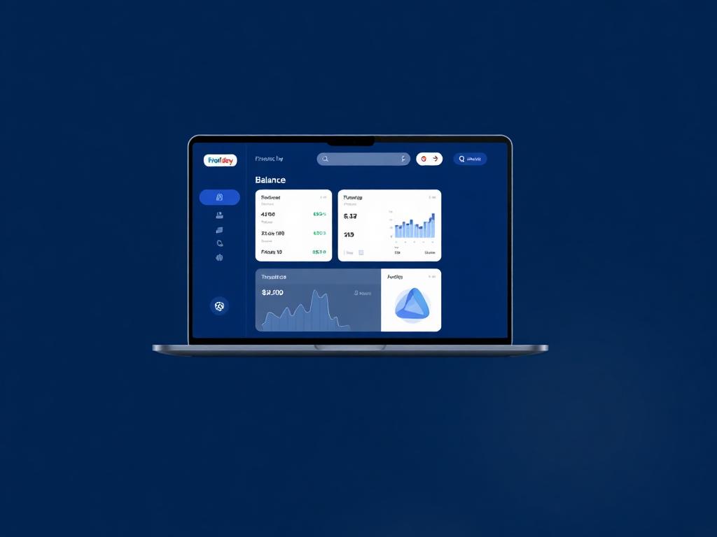 Interface do US2 Finance — dashboard financeiro moderno com cards de saldo, lista de transações e gráficos em glassmorphism